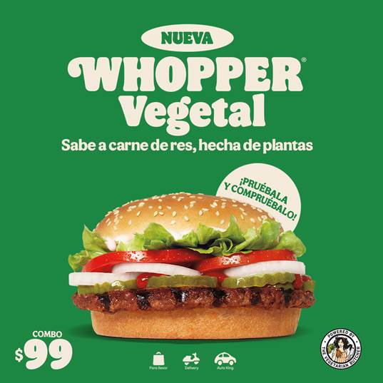 Cuánto cuesta el menú vegetal de Burger King